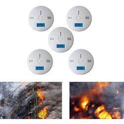 Co Melder Alarm 5x Kohlenmonoxid Gasmelder Rauchmelder Gaswarner lcd Anzeige Kohlenmonoxidmelder Brandschutz co Sensor - Swanew