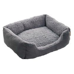 Estexo - Hundebett Hundekissen Hundekorb Haustierbett Tierbett Hundesofa Dunkelgrau/Grau 75x60x19 cm