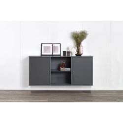 Hammel Furniture Sideboard Mistral, Hochwertig Schrank, hängend/stehend montierbar, mit zwei Türen, B: 133 cm, anpassungsbar Designmöbel, grau