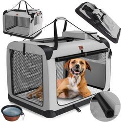 Hundebox Hundetransportbox faltbar Inkl.Hundenapf Transporttasche Hundetasche Transportbox für Haustiere Hunde und Katzen Haustiertransportbox m /