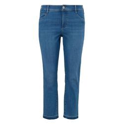 Große Größen: Slim Jeans in verkürzter Form, mit offenem Saum, light blue Denim, Gr.44