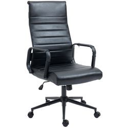 CLP Bürostuhl ergonomisch Kolumbus Echtleder, Schreibtischstuhl höhenverstellbar stufenlos, Drehstuhl mit Rollen bis 150 kg belastbar