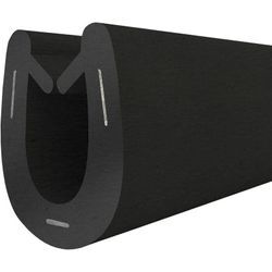 Gummidichtung Kantenschutzprofil T-4 schwarz 9x13mm Gummiprofil, 10 Meter, Fassungsprofil Kantenschutz Keder Kederband U-Profil stahleinlage