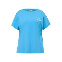Große Größen: T-Shirt mit kleinem Druck und Rundhalsausschnitt, hellblau, Gr.50
