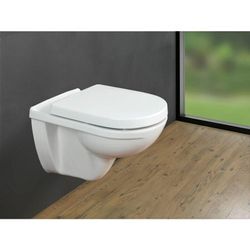Wenko - WC-Sitz Exclusive Nr. 3, aus antibakteriellem Duroplast, mit Absenkautomatik, Weiß, Duroplast weiß , Edelstahl rostfrei silber matt - weiß