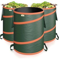 Gartenabfallsack 3x165 Liter 30 kg Belastbarkeit stabil robust abwaschbar Garten Pop up Rasensack Gartentasche Laubsack - Gardebruk