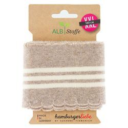 Albstoffe Bio-Strickbündchen "Cuff Me Wave", beige/ecru, 1,4 m