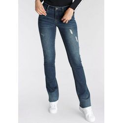 Arizona Bootcut-Jeans Ultra-Stretch Mid-Waist, blau