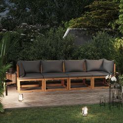4-Sitzer-Gartensofa Loungesofa Sitzgruppe mit Auflage Akazie Massivholz DE39506