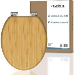 Schütte - wc Sitz bambus, massiver Toilettendeckel mit Absenkautomatik aus nachhaltigem Rohstoff, Klobrille, Klodeckel Holz, - Braun