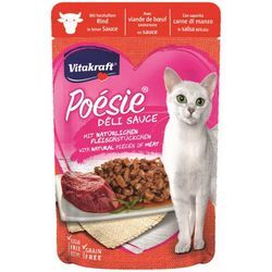 Vitakraft - Katzenfutter Poesie DeliSauce, Rindfleisch - 23 Beutel