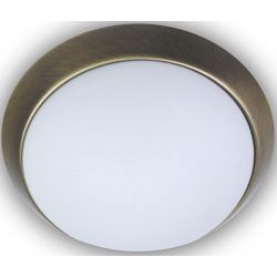Deckenleuchte NIERMANN "Opal matt, Dekorring Altmessing, 45 cm, HF Sensor, LED" Lampen Gr. Ø 45 cm, weiß LED Deckenlampen