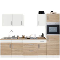 HELD MÖBEL Küchenzeile Gera, mit E-Geräten, Breite 270 cm, weiß