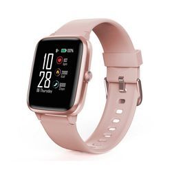 Hama Fitnesstracker "5910" Smartwatch (1,3 Zoll), wasserdicht, integriertes GPS, Herzfrequenz, Schrittzähler, Kalorien, rosa