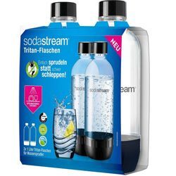 SodaStream Wassersprudler Flasche DuoPack 2x 1L Tritan-Flasche, (Set, 2-tlg), Ersatzflaschen für SodaStream Wassersprudler mit PET-Flaschen, weiß