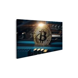 islandburner Leinwandbild Bild auf Leinwand Cryptocurrency Goldene Bitcoin-Münze. Konzeptionelle