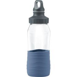 Emsa Trinkflasche Drink2Go, Schraubverschluss, dicht/hygienisch/rein, Silikonmanschette, 500 ml, blau
