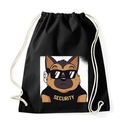 Youth Designz Turnbeutel Hund Security Baumwoll Tasche