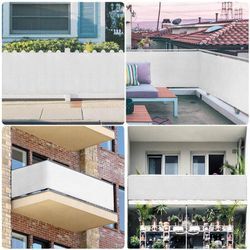 Balkonsichtschutz Balkonbespannung 100% Polyester Sichtschutz Balkonabdeckung / Weiß, 75 x 600cm