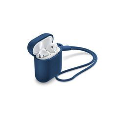 Hama Kopfhörer-Schutzhülle Schutzhülle aus Silikon für das Ladecase AirPods 1. Gen. und 2. Gen., Kratzfestes Sleeve, Ultra Slim, Wireless Charging kompatibel, blau