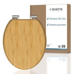 SCHÜTTE WC Sitz BAMBUS,Toilettendeckel mit Absenkautomatik, Toilettensitz Holz