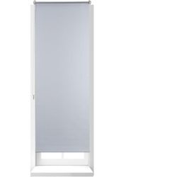 Thermo Verdunklungsrollo, Hitzeschutz, Fenster Seitenzugrollo, Klemmfix ohne bohren, 60x160, Stoff 56 cm, weiß - Relaxdays