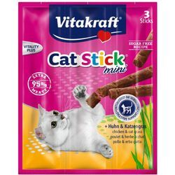 Katzensnack Cat-Stick mini Huhn & Katzengras - 3 x 6g - Vitakraft