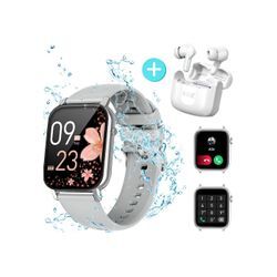 Tisoutec Smartwatch Damen Herren mit Telefonfunktion Fitness Tracker Fitnessuhr Smartwatch (Fitnessuhr mit Telefonfunktion/WhatsApp Notiz
