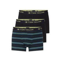 TOM TAILOR Herren Dreierpack Hip Pants mit besticktem Bund, schwarz, Gr. S/4