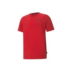 PUMA T-Shirt Essentials T-Shirt mit dezentem Logoprint Herren, rot