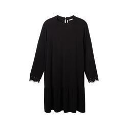 TOM TAILOR Damen Plus - Kleid mit LENZING(TM) ECOVERO(TM), schwarz, Uni, Gr. 46