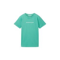 TOM TAILOR Jungen T-Shirt mit Bio-Baumwolle, grün, Logo Print, Gr. 92/98