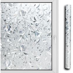 Sichtschutzfolie 3D Fensterfolie Selbstklebend Spiegelfolie Sonnenschutzfolie Blumen 90x200cm - Hengda
