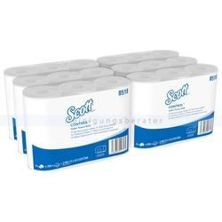 Toilettenpapier Kimberly Clark SCOTT® Toilet Tissue Rollen 3 Lagig, 6 Beutel x 6 Kleinrollen x 350 Blätter