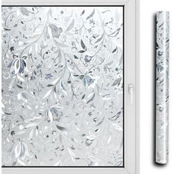 Sichtschutzfolie 3D Fensterfolie Selbstklebend Spiegelfolie Sonnenschutzfolie Blumen 60x200cm - Hengda