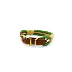 Tierluxe Hunde-Halsband Tau Seil Grün und Gold