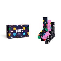 Happy Socks Socken 3-Pack Mixed Cat Socks Gift Set (Packung, 3-Paar) Katzen-Motive, bunt