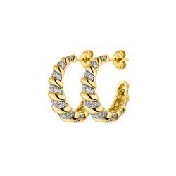 Sparkle Twisted Hoops 14K Gold Plated