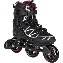 Inlineskates POWERSLIDE "Phuzion Argon Scarlet 100" Gr. 43, bunt (schwarz, silberfarben, rot), Inlineskates_Rollschuhe, 43 (bis 100 kg), Kunstfaser