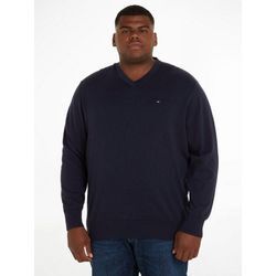 Tommy Hilfiger Big & Tall V-Ausschnitt-Pullover BT-CLASSIC COTTON V NECK-B, blau