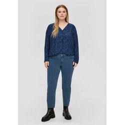 TRIANGLE Stoffhose Jeans Slim / Mid Rise Label-Patch