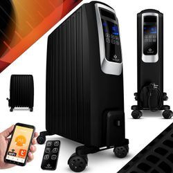 KESSER® Ölradiator mit WiFi App & Fernbedienung digitalem Display- elektrischer energiesparender Heizkörper mit 10 Rippen, Timer Zeitschaltuhr, 4 Heizstufen, Thermostat, Weiß
