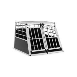 Wiesenfield Tiertransportbox Hundetransportbox Auto Hundebox Aluminium Trapezform 85 x 95 x 69 cm