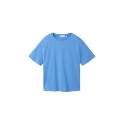 TOM TAILOR DENIM Damen Basic T-Shirt, blau, Uni, Gr. XL