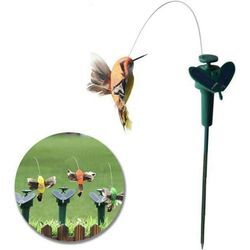 UE Stock Gartenfigur Solarbetriebener fliegender Vogel für Garten Gartendekoration Orange