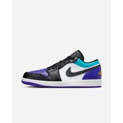 Schuhe Nike Air Jordan 1 Low Weiß/Schwarz/Marineblau Mann - 553558-154 11