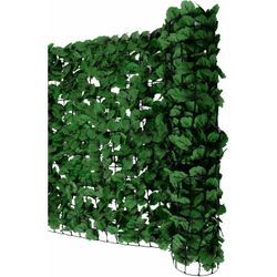 Neuwertig] Balkonsichtschutz, Sichtschutz Windschutz Verkleidung für Balkon Terrasse Zaun 300x150cm Blatt dunkel - green