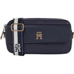 Mini Bag TOMMY HILFIGER "ICONIC CAMERA BAG" Gr. B/H/T: 22 cm x 11,5 cm x 6,5 cm, blau (dunkelblau) Damen Taschen Handtaschen