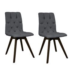 4-Fußstuhl ANDAS "Rania" Stühle Gr. B/H/T: 45 cm x 91 cm x 55 cm, 2 St., Microfaser, Knopfheftung + Massivholz, schwarz (schwarz, buche wenge) 4-Fuß-Stühle