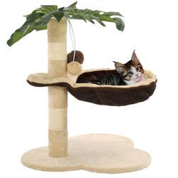 Maisonchic - Katzen-Kratzbaum,Katzenbaum,Kratzbrett Stabil,Katzenhaus mit Sisal-Kratzstange 50 cm Beige und Braun VMEC346890